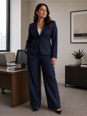 Talbots Wool Windowpane Check Blazer